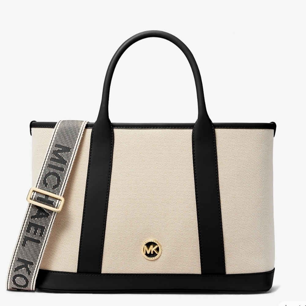 Michael Kors Collection Luisa Medium Cotton Canvas Satchel